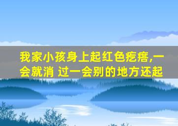 我家小孩身上起红色疙瘩,一会就消 过一会别的地方还起